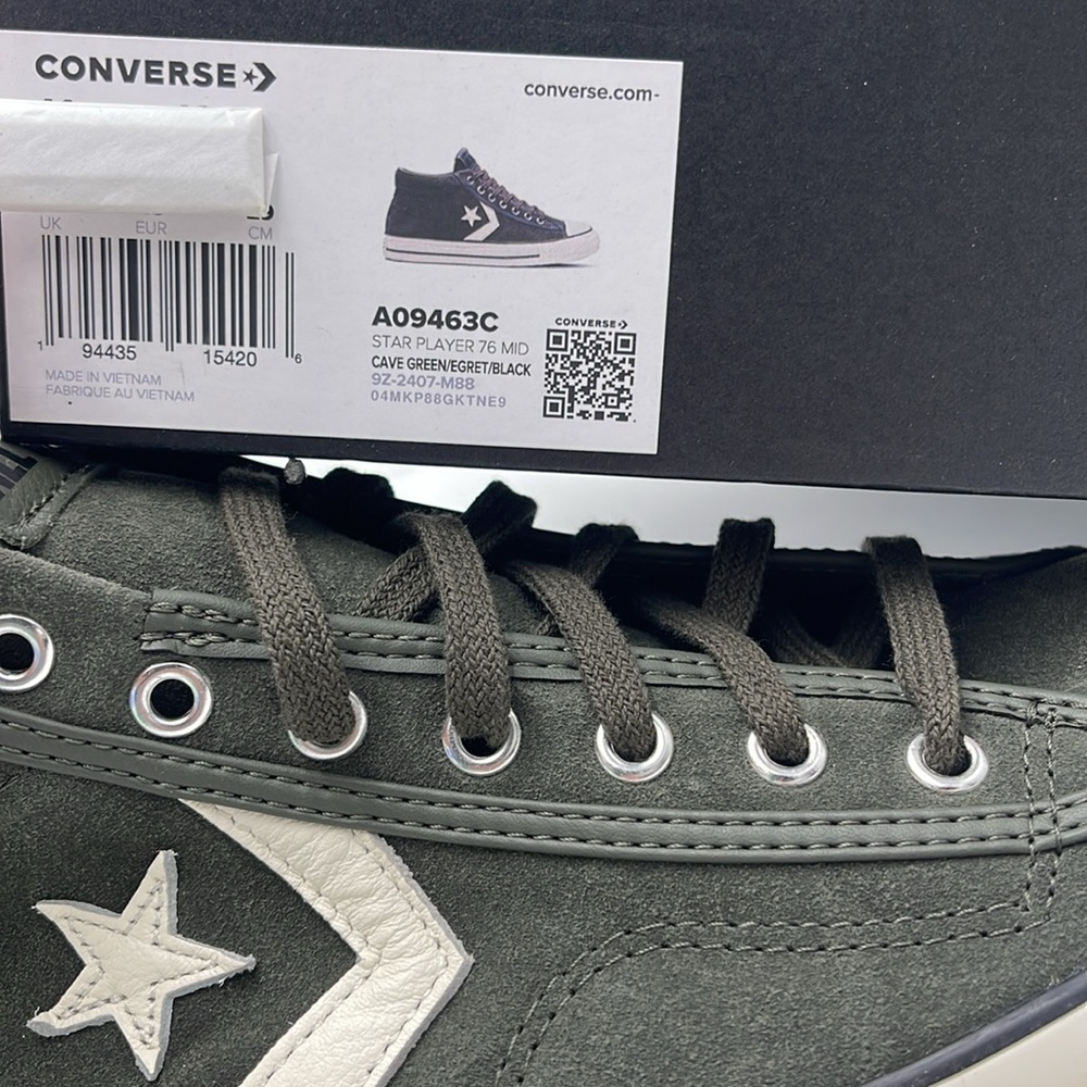Converse Men's Black High-Top Sneakers A09463C
STAR PLAYER 76 MID CAVE GREEN - Picture 16 of 16